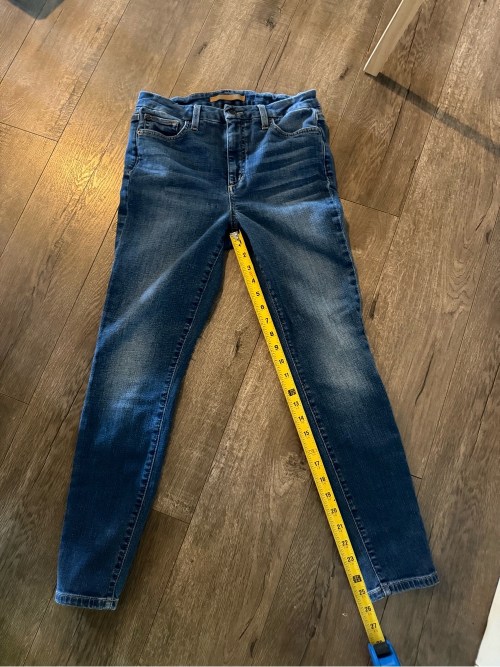 Joe's Jeans Mid Blue Skinny Denim with Faded Details